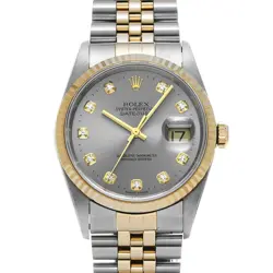 USED ROLEX DATEJUST 16233G SILVER CASE SIZE 36×36MM MEN'S WATCH #416428