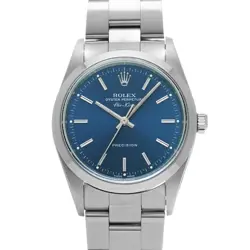 USED ROLEX AIR KING 14000 BLUE CASE SIZE 34×34MM MEN'S WATCH #426328