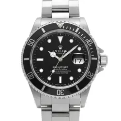 USED ROLEX SUBMARINER DATE 16610 BLACK CASE SIZE 40×40MM MEN'S WATCH #418828