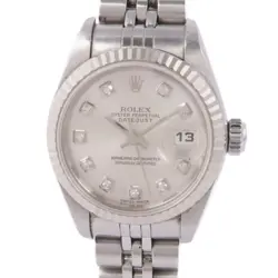 ROLEX DATEJUST 79174G AUTOMATIC DIAMOND WATCH 18K WHITE GOLD SILVER
