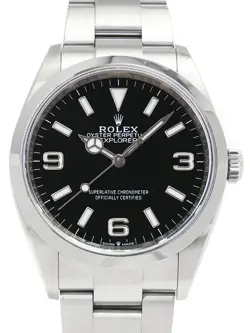 USED ROLEX EXPLORER 1 124270 BLACK CASE SIZE 36MM MEN'S WATCH #411228