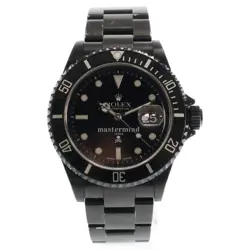 MASTERMIND JAPAN X ROLEX BAMFORD SUBMARINER DATE CUSTOM WATCH BLACK WORLD USED 3