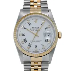 ROLEX DATEJUST 10P DIAMOND 16233G S NUMBER (MANUFACTURED AROUND 1994) WHITE/...