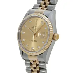 ROLEX Datejust 10P Diamond 16233G T series (manufactured around 1997) Champa...