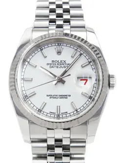 USED ROLEX DATEJUST 116234 WHITE CASE SIZE 36MM MEN'S WATCH #465328