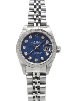 USED ROLEX DATEJUST 10P DIAMOND SODALITE 79174G BLUE LADIES WATCH #432428