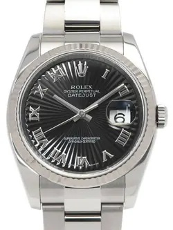 USED ROLEX DATEJUST 116234 BLACK CASE SIZE 36MM MEN'S WATCH #455328