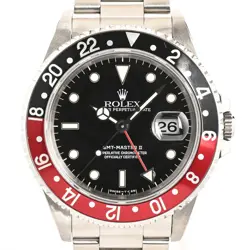 USED ROLEX GMT MASTER 2 16710BK/RD BLACK CASE SIZE 40MM MEN'S WATCH #41028