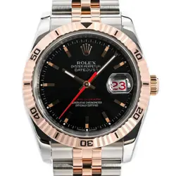 USED ROLEX TURNOGRAPH 116261 BLACK CASE SIZE 36MM MEN'S WATCH #41528