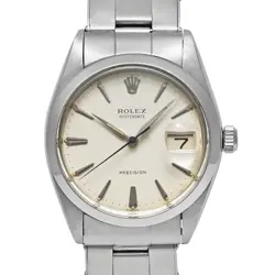 CIRCA 1962 ROLEX OYSTER DATE REF.6694 SILVER ANTIQUE MEN WATCH