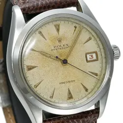 c. 1953 Red Calendar ROLEX Oyster Date Original Ref.6294 Antique Men Watch