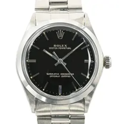 USED ROLEX OYSTER PERPETUAL 1002 BLACK CASE SIZE 33MM MEN'S WATCH #421528