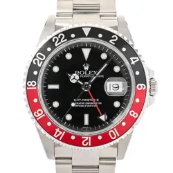 USED ROLEX GMT MASTER 2 16710BK/RD BLACK CASE SIZE 40MM MEN'S WATCH #42028