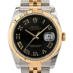 USED ROLEX DATEJUST 116233 BLACK CASE SIZE 36MM MEN'S WATCH #433528