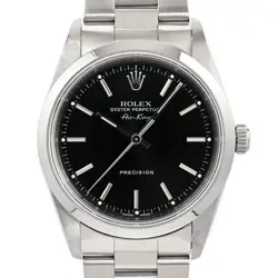 USED ROLEX AIR KING 14000M BLACK CASE SIZE 34MM MEN'S WATCH #421428