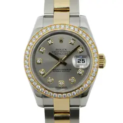 USED ROLEX DATEJUST 179383G SILVER LADIES WATCH #41328