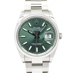 USED ROLEX DATEJUST 36 126200 GREEN MEN'S WATCH #421328