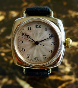 A STUNNING GENTS VINTAGE 1928 ROLEX  CUSHION 