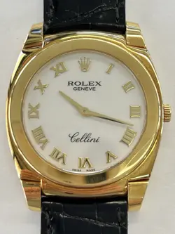 ROLEX CELLINI 18K WHITE ROMAN DIAL 36MM MANUAL WIND WATCH 5330/8 - BOX & PAPERS