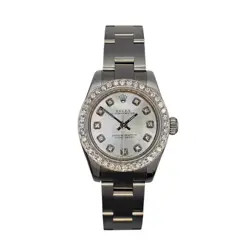 LADIES ROLEX OYSTER PERPETUAL 176200 26MM MOTHER OF PEARL & DIAMOND DIAL WATCH