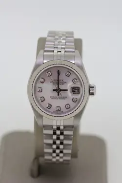 2004 ROLEX DATEJUST 79174 MOTHER OF PEARL DIAL 18K BEZEL LADIES WRISTWATCH