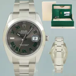 MINT PAPERS ROLEX DATEJUST 41 STEEL 126300 WIMBLEDON OYSTER 41MM WATCH BOX