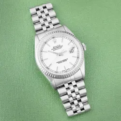 ROLEX DATEJUST 36 16234, STEEL & WHITE GOLD, WHITE DIAL, JUBILEE BRACELET