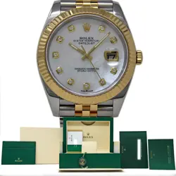 ROLEX 126333 DATEJUST 41MM STEEL & GOLD MOTHER OF PEARL DIAMOND (CUSTOM) #2276-1