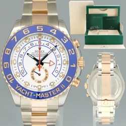 2015 MINT ROLEX YACHT-MASTER II 116681 STEEL ROSE GOLD TWO TONE 44MM WATCH BOX