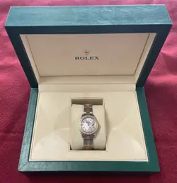 ROLEX 69173 DATEJUST LADIES WATCH 18K & SS DIAMOND DIAL & BEZEL - 1987 - SPBKN