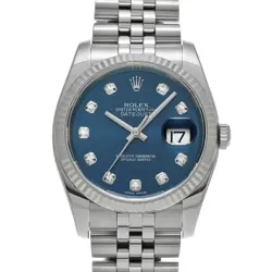 ROLEX  DATEJUST 36 116234G RANDOM SERIAL BLUE/DIAMOND WATCH WRISTWATCH R45_0428