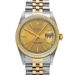 ROLEX  DATEJUST 16233 W NUMBER MANUFACTURED AROUND 1995 CHAMPAGNE WATCH WRISTWAT