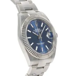 Rolex Datejust 41 126334 Bright Blue Bar Dial Watch r45_0428