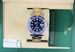 2022 ROLEX SUBMARINER DATE 126613LB BLUE DIAL TT 18KT OYSTER WITH PAPERS 41MM