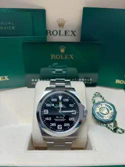 UNWORN ROLEX AIR-KING, 40MM, BLACK, 126900, DATED 2025