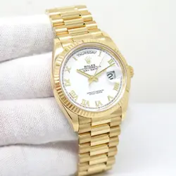 ROLEX 128238 DAY DATE 18K YELLOW GOLD WITH WHITE ROMAN DIAL