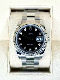 NEW 2025 ROLEX DATEJUST 41MM 126334 OYSTER BLACK DIAMOND DIAL