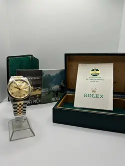 ROLEX OYSTER PERPETUAL DATEJUST 16253 MOP DIAMOND DIAL 36MM 18K GOLD WATCH!!