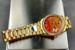 ROLEX DAYDATE 36MM YELLOW GOLD 36MM BEJEWELED, NEW WITH ALL PACKAGING