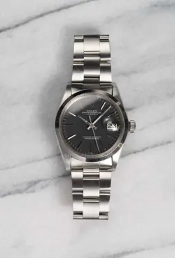 VINTAGE ROLEX DATEJUST REF 1500 70S AUTOMATIC BLACK DIAL 34MM