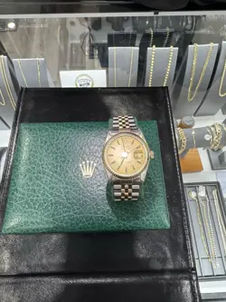 ROLEX 16013 GOLD & SS JUBILEE BRACELET CHAMPAGNE DIAL JUST SERVICED W/ WARRANTY
