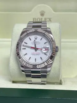 ROLEX DATEJUST TURN-O-GRAPH WHITE 116264 MINT COMPLETE WARRANTY