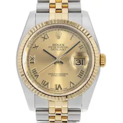 ROLEX DATEJUST 116233 CHAMPAGNE GOLD ROMAN 5 ROW JUBILEE BRACELET RANDOM NUM...