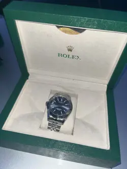 ROLEX DATE SILVER OYSTER BRACELET WITH SILVER BEZEL