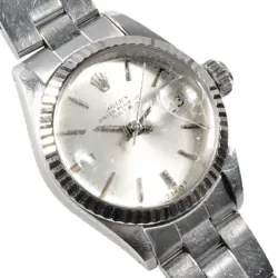 ROLEX 6917 DATEJUST WRISTWATCH SILVER DIAL SS WG WOMEN OVERHAULED AUTOMATIC