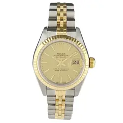 ROLEX DATEJUST 69173 WRISTWATCH SS YG AUTOMATIC CHAMPAGNE GOLD WOMEN OVERHAULED