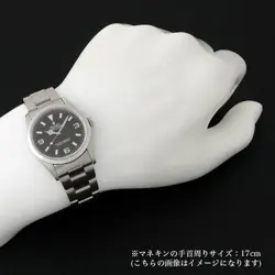 ROLEX EXPLORER I 14270 BLACK ALL TRITIUM SINGLE BUCKLE W NUMBER SECOND HAND MENS