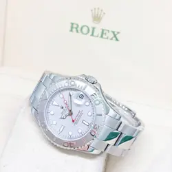 ROLEX 35MM PLATINUM DIAL YACHTMASTER REF: 168622 (F SERIES)