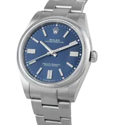 ROLEX OYSTER PERPETUAL 41 BLUE DIAL STEEL WATCH 124300