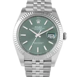 ROLEX DATEJUST 41 MINT GREEN DIAL JUBILEE WATCH 126334
